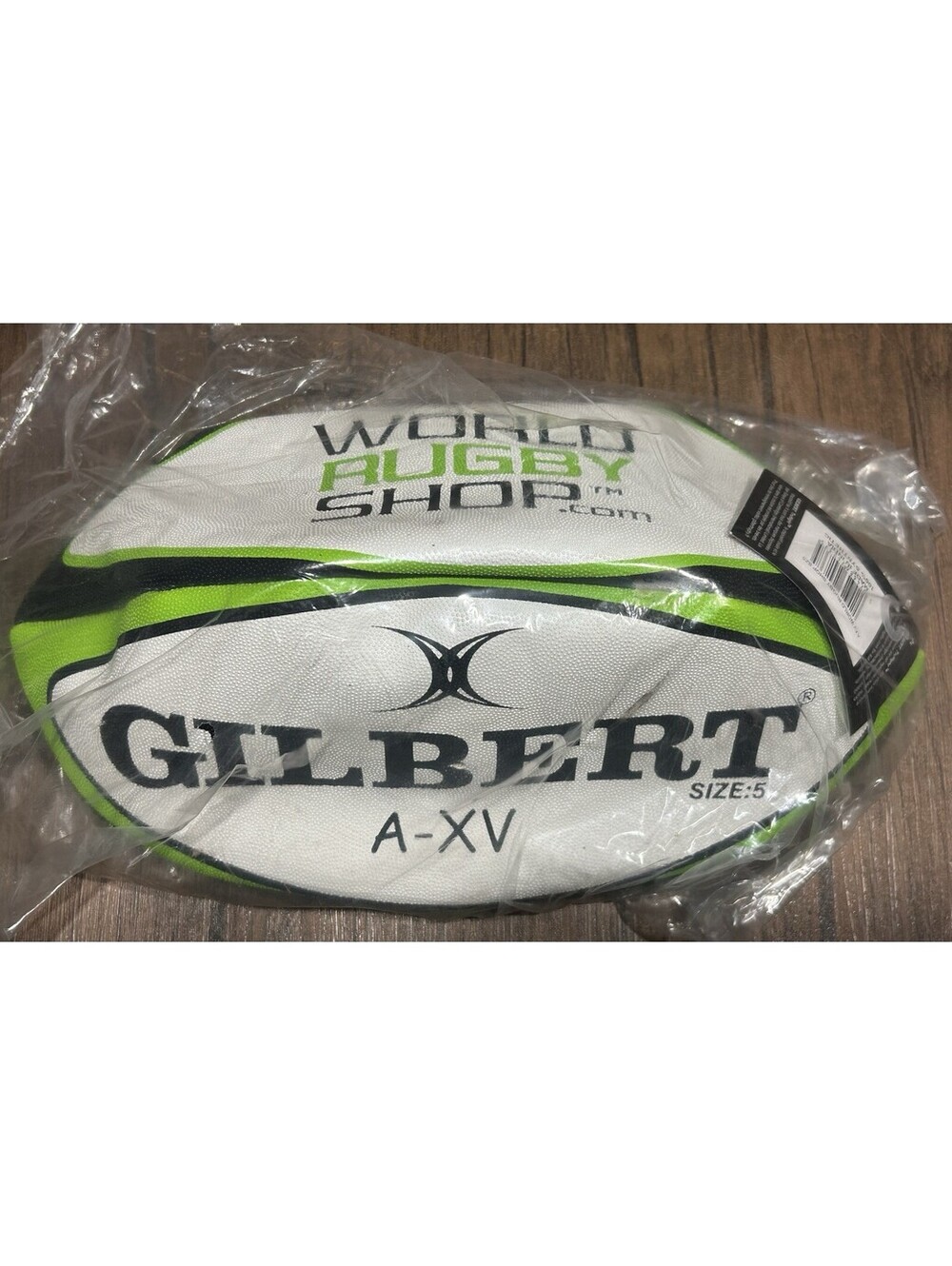 Gilbert A-XV World Rugby Shop Rugby Ball Size 5 New Green White